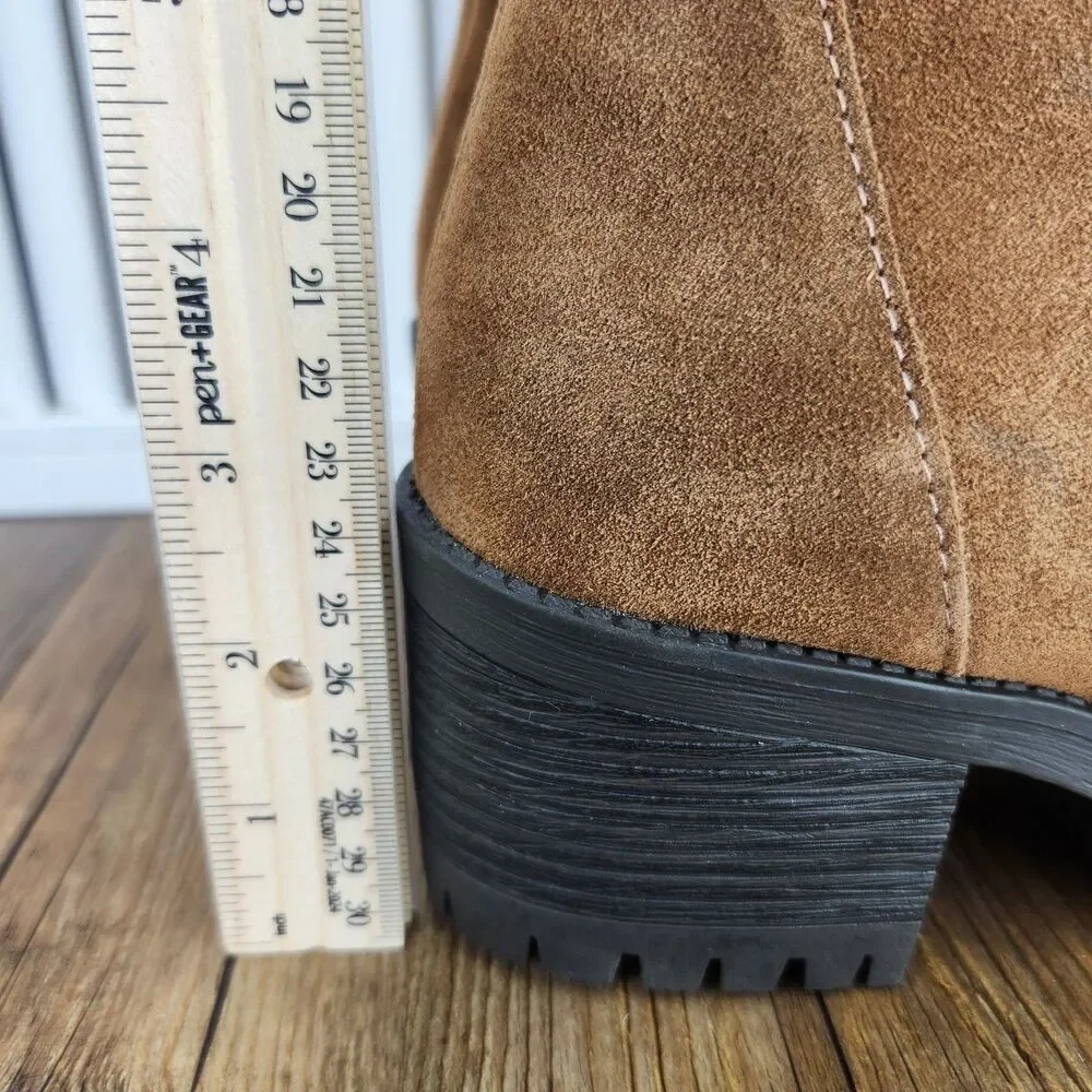 Bella Vita Hattie Cognac Suede Womens Size 7 M Brown Leather Boho Booties Boots